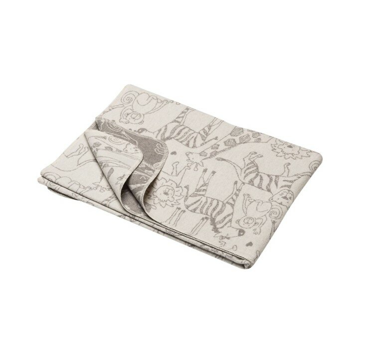 Toddler Blanket Safari Animals Off White David Fussenegger